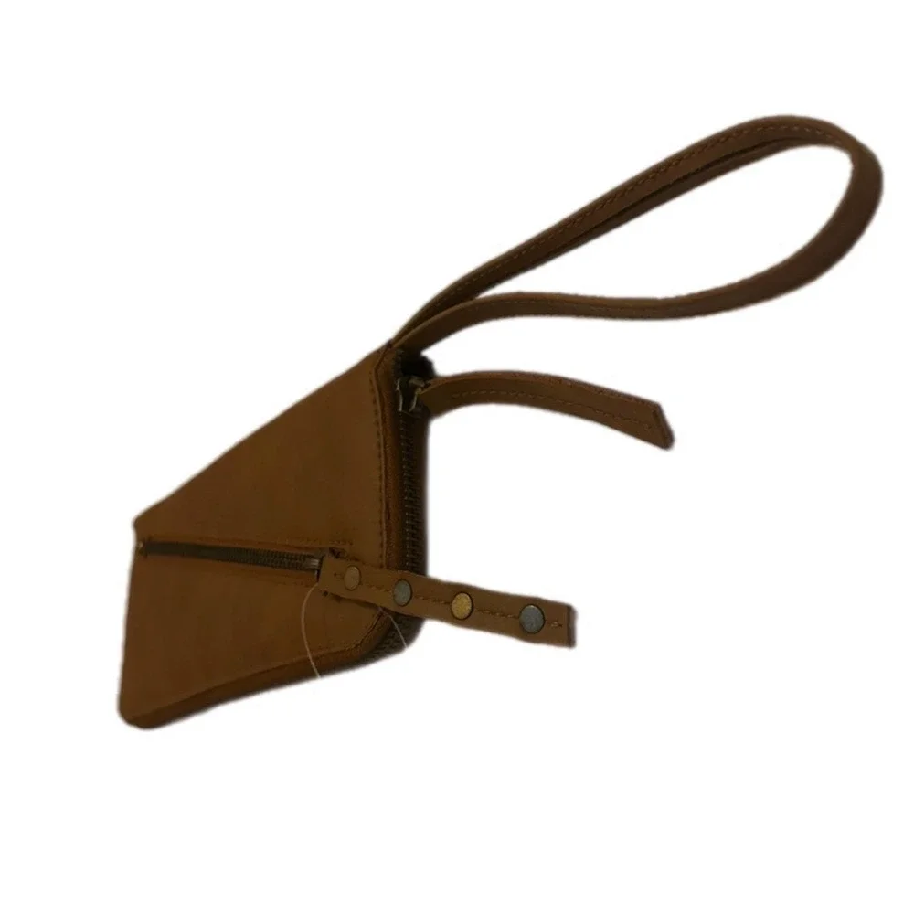 Free People Distressed Vegan‎ leather Wallet/ Wristlet brown- NWT